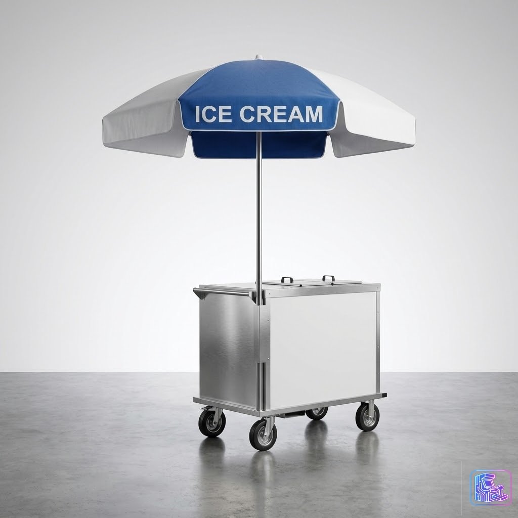 Ice Cream Cart with Umbrella